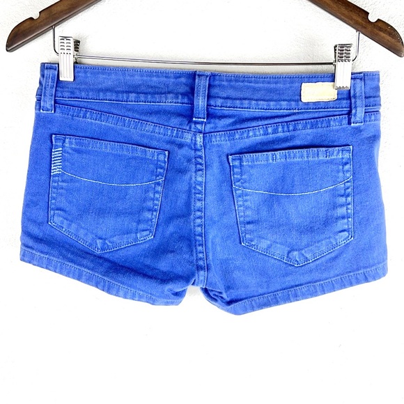 PAIGE | 💙 Blue Faded Denim Low-Rise Short Jean Shorts - Picture 6 of 13